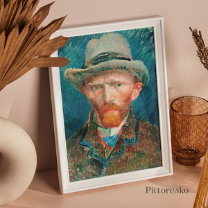 Vincent van Gogh Self Portrait Painting, van Gogh Art Printable, Vintage Dutch Wall Art Decor, Old European Print, INSTANT DOWNLOAD