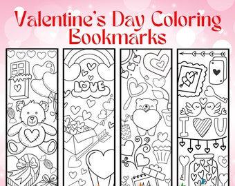 Segnalibri da colorare di San Valentino, Segnalibri stampabili di San Valentino, Segnalibri stampabili di San Valentino, Segnalibri carini, Segnalibri fai da te