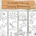 Camping Coloring Bookmarks, Printable Coloring Bookmarks, Camping ...