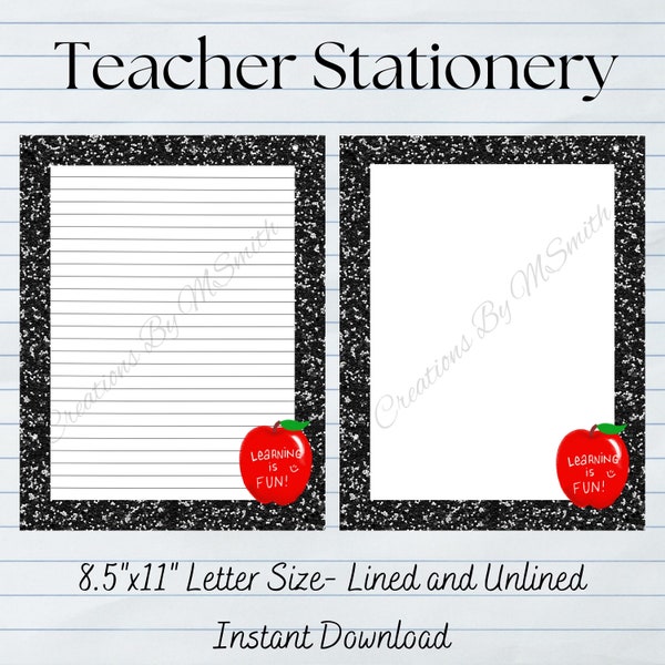 Teacher Stationery, Printable School Stationery, Fun Writing Paper, School Writing Paper