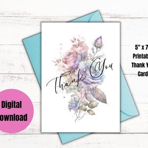 Tarjeta de felicitación de agradecimiento, plantilla de tarjeta de agradecimiento en blanco, tarjeta de gratitud, tarjeta imprimible, descarga instantánea