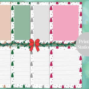 Christmas Stationery Set, Printable Christmas Letter Writing Paper, Festive Stationery, Santa Letter, Holiday Pen Pal Lettering
