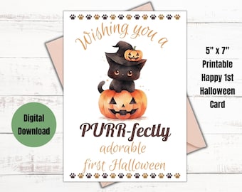 Baby's First Halloween Card, Printable Halloween Card, Halloween Card for Baby, First Halloween
