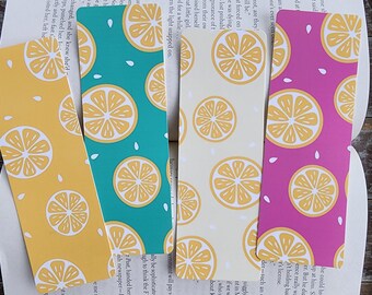Citrus Slice Bookmarks, Fruit-Themed Bookmarks, Summer Aesthetic, Lemon, Lime, Orange, Grapefruit, Cute & Vibrant Gift for Book Lovers
