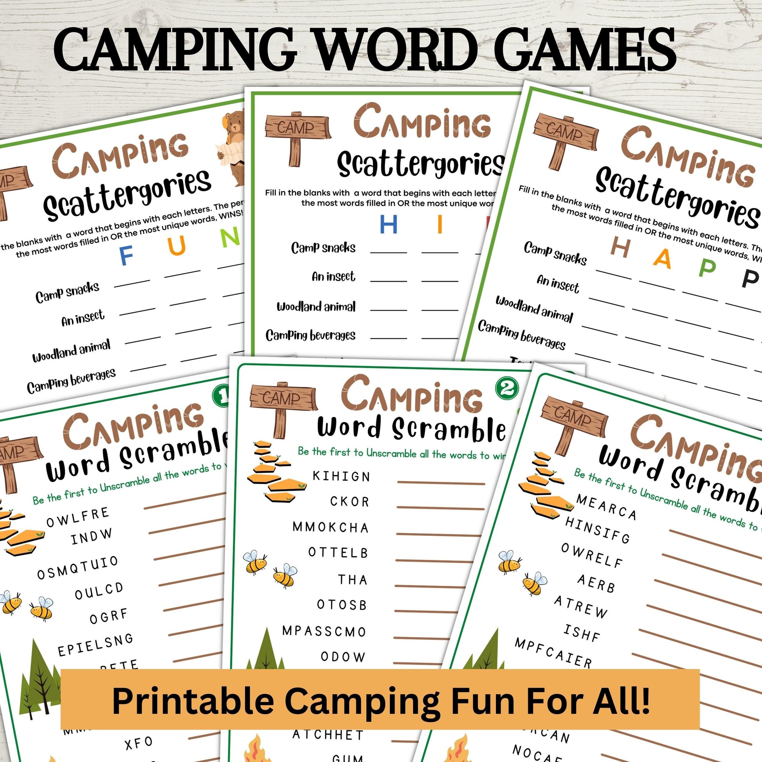 Printable Camping Games
