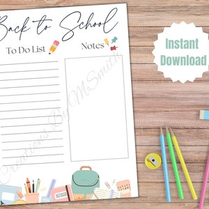 Back to School, To Do Lists, Printable Checklist, School Supply List, For Teachers, School Printables