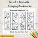 Camping Coloring Bookmarks, Printable Coloring Bookmarks, Camping ...