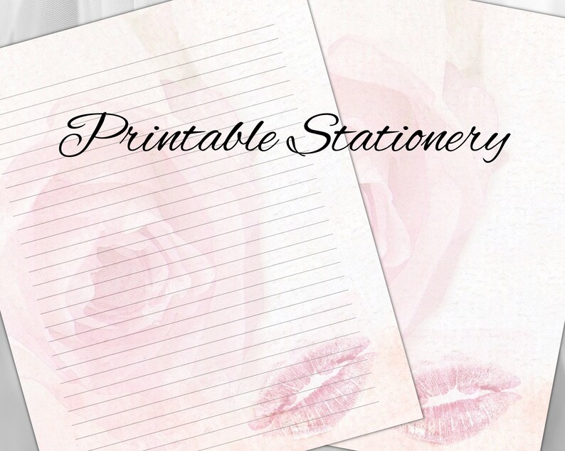 Love Letter Stationery, Printable Valentine's Day Stationery, Romantic Stationery Set, Love ...