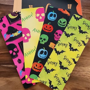 Halloween Bookmarks, Halloween Gifts, Halloween Party Favors, Trick or Treat Gifts, Bookish Halloween Gifts, Seasonal Bookmarks