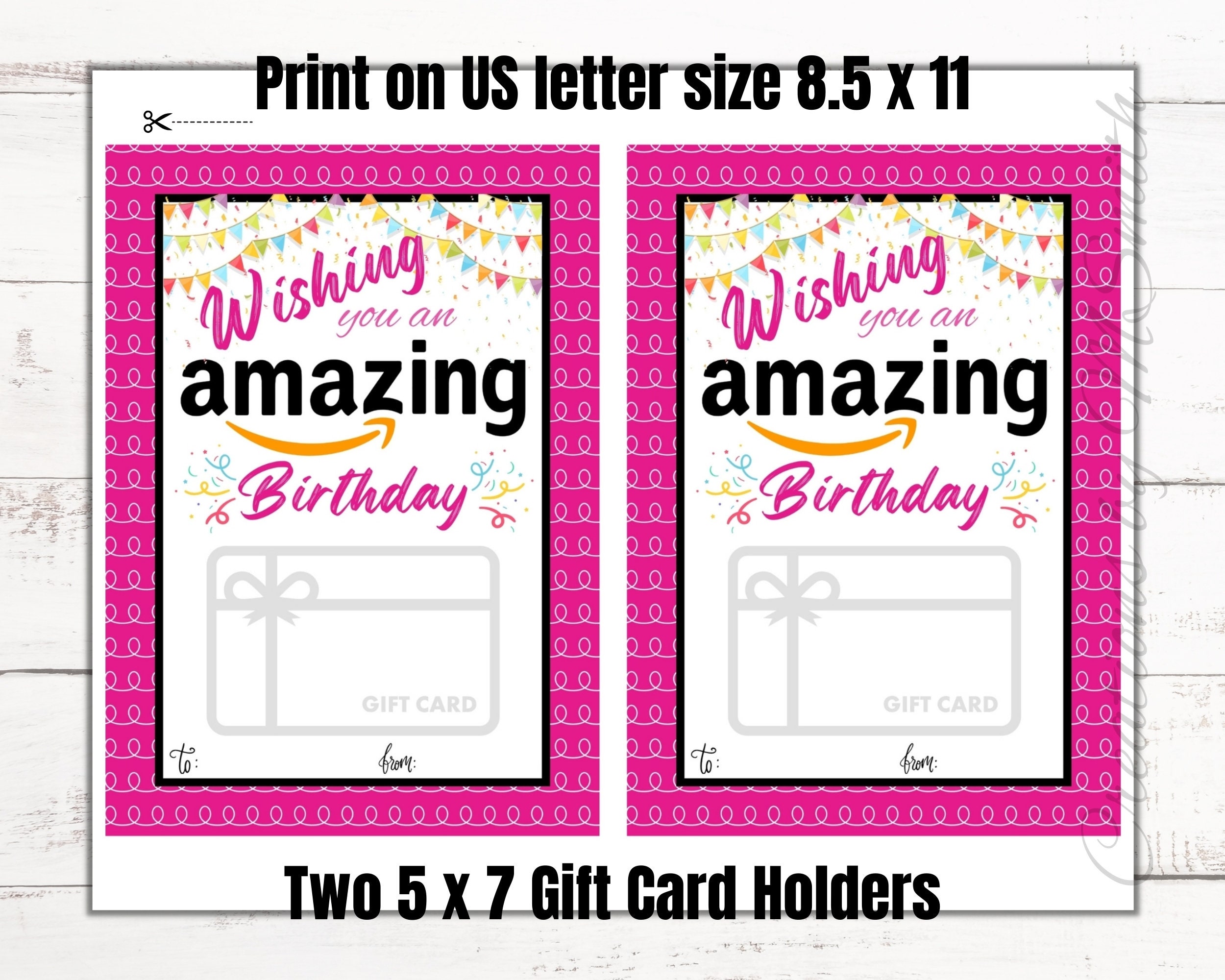 Birthday Gift Card Holder, Printable Gift Card Holder, Printable ...