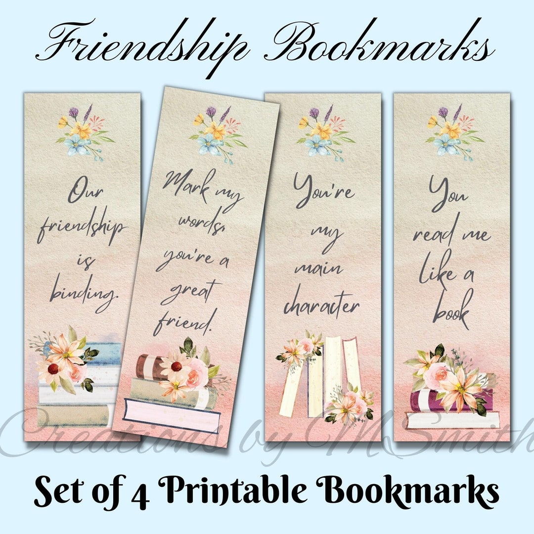 Friendship Bookmarks, Bookmarks for Women, Book Club Favors, Bookmarks ...