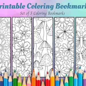 Nature Coloring Bookmarks, Coloring for Adults, Kids Coloring Bookmarks, Printable Bookmarks, Floral Printable Bookmarks, DIY Bookmarks