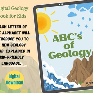 ABC&#39;s of Geology eBook, Digital Earth Science Book for Kids, Geology ABCs, Science Alphabet for Young Explorers, Junior Scientists Book
