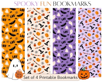 Halloween Bookmarks Printable, Halloween Party Favors, Book Club Favors, DIY Halloween Crafts, Spooky Bookmarks, Seasonal Bookmarks