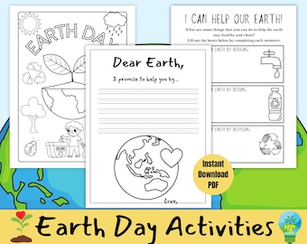 Earth Day Aktivitäten Set: Kinder Arbeitsblatt & Buchstabe zum ausdrucken (PDF)