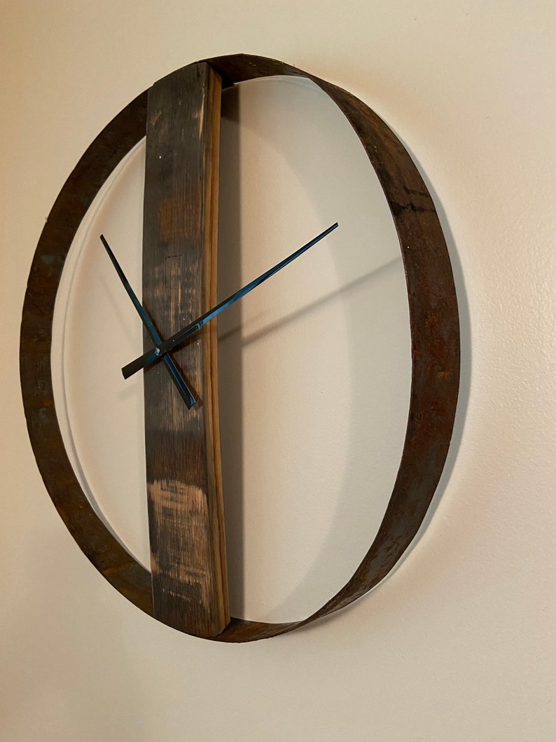 Whiskey Barrel Ring & Stave Wall Clock Etsy