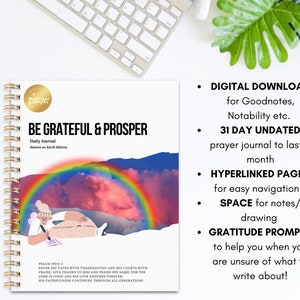 Be Grateful & Prosper Heaven on Earth edition 31 day digital gratitude journal for Goodnotes