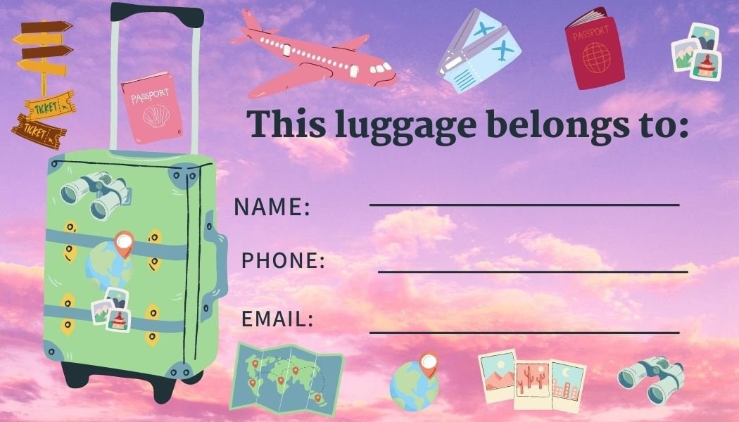 Luggage Tag,5 Luggage Tags for All Family and Multiple Luggage Digital