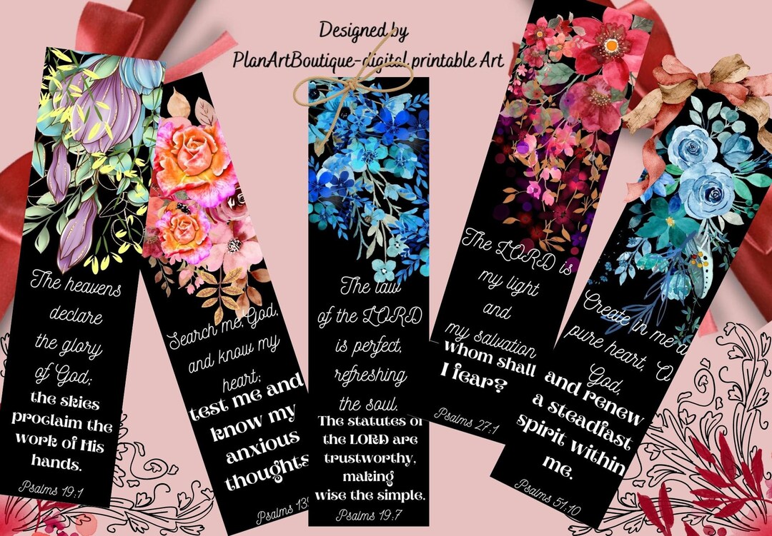Printable Bible Verses Bookmarks PSALMS QUOTES Instant Digital Download ...