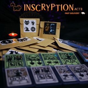 Inscryption Act 2 Kartenspiele – Starterpaket 200 Karten und 200 Hüllen, 2 Mykologen, PC-Spielesammlung, Deckbuilding-Videospiel