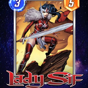 Marvel Snap Cartes Physique Lady Sif Jeu Vidéo