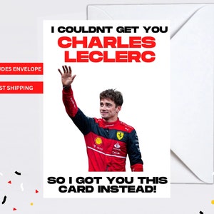 Charles Leclerc F1 Formula One Ferrari, Birthday Card, Anniversary Card