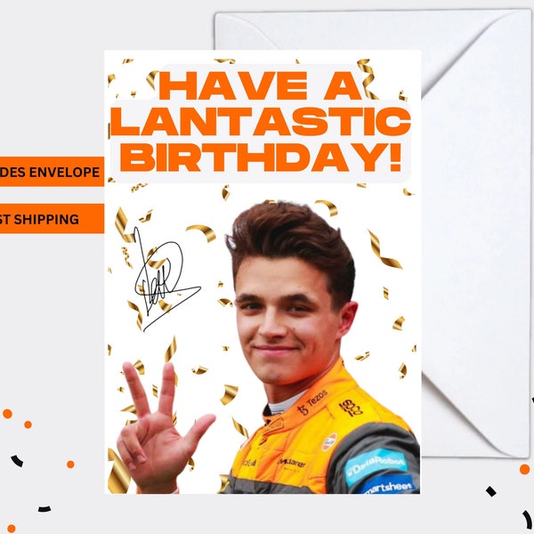Have a Lantastic Birthday Lando Norris F1 Geburtstagskarte, Formel 1, McLaren