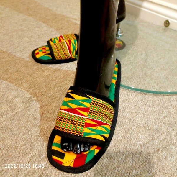 African print slippers, Ankara slippers, cosy home slippers