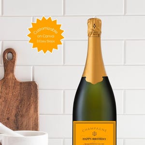 Custom Veuve Clicquot Champagne Inspired Label – Personalized Champagne Sticker for Wedding, Birthday, Bachelorette, Engagement