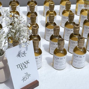 Etiqueta de aceite de oliva personalizada: regalo de boda, recuerdo de boda, diseño inspirado, regalo