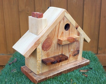 Handmade Solid wood Birdhouse / Nest box / Amazing natural Wood grain