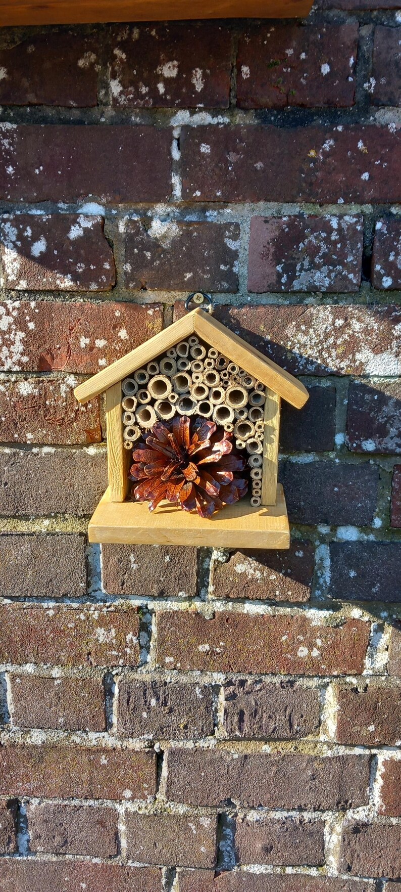 Handmade Wooden Insect Hotel: Bee & Bug Habitat, Bamboo Filled - Etsy