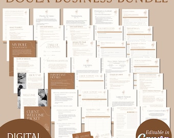 Doula Business Bundle: Editable Canva Templates, Forms & Email Kit (Digital Download