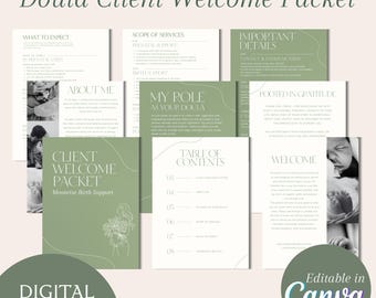 Doula Client Welcome Packet Template: Editable Canva Guide (Digital Download)