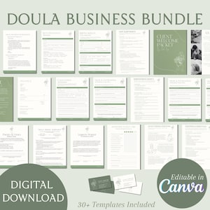 Doula Business Template Kit: Client Forms, Contracts, Welcome Packet (Canva Editable Bundle)
