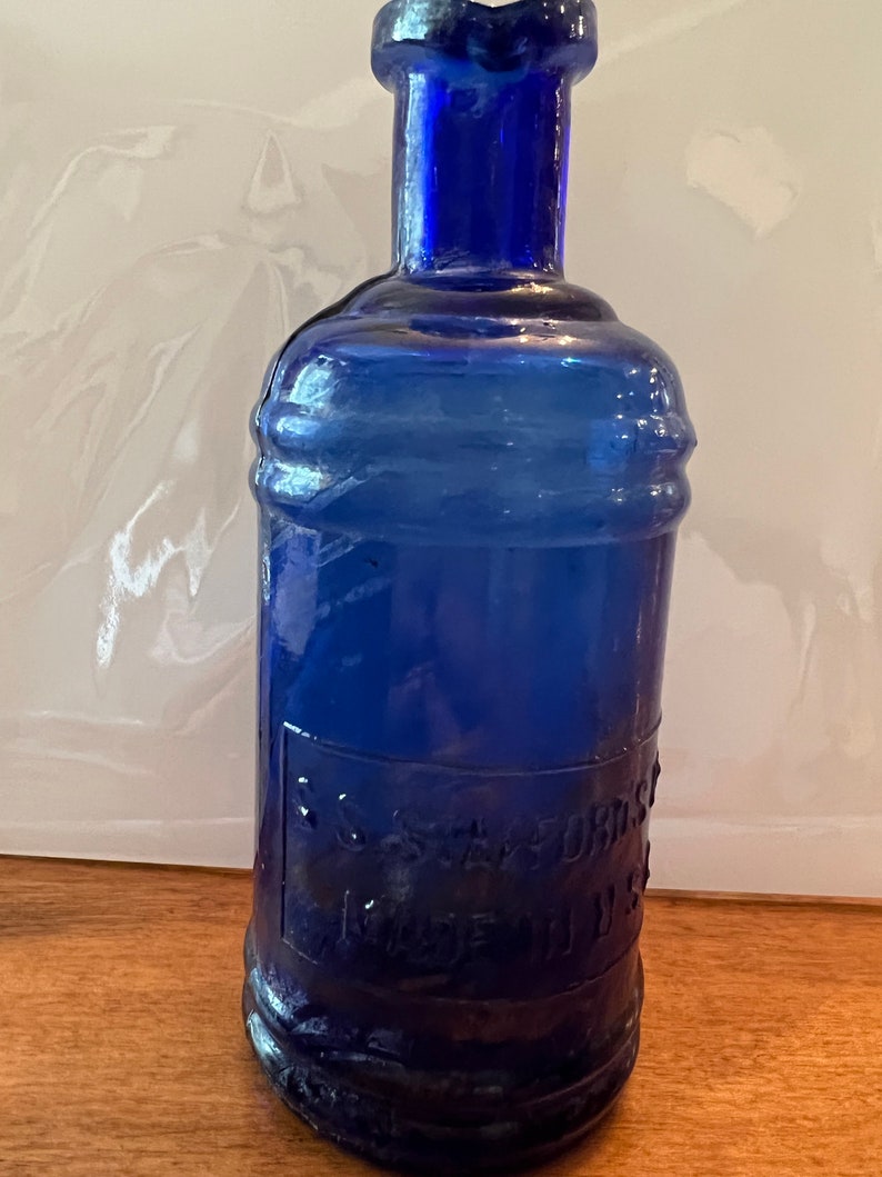 Antique Glass SS Stafford Inks Bottle Etsy