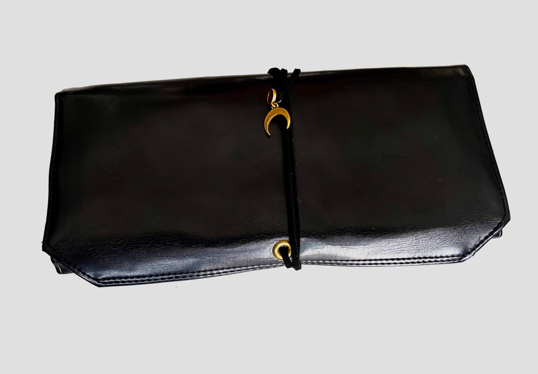 Rolfs Black Leather Wallet With a Wrap Around Strap and Etsy