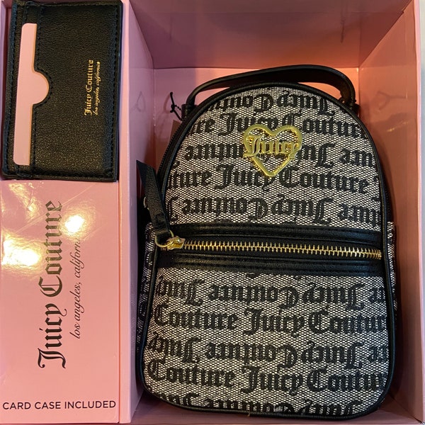 Juicy Couture Back pack| Wallet| Black| Gold tone finishes