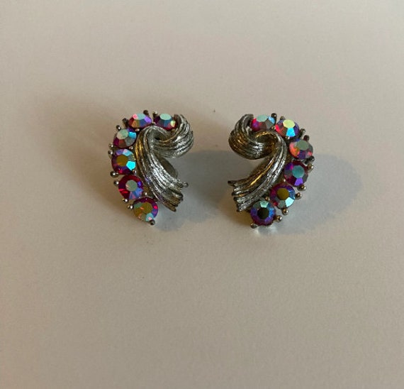 Vintage Lisner Costume Clip on earrings| Silver t… - image 2