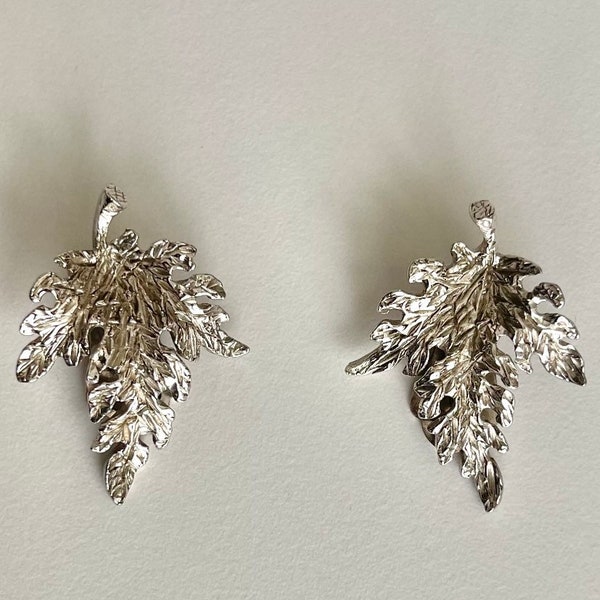 Ledo Silver Leaf Clip on earrings