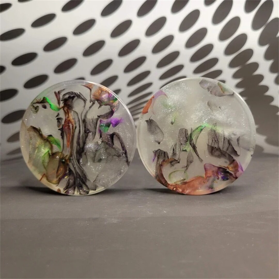 65mm Epoxy Resin Ear Plug Gauged Jewelry Etsy