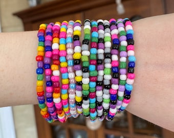 Pulsera elástica de cuentas con la bandera del orgullo LGBTQ / Orgullo transgénero, lésbico, asexual, bisexual, pansexual y no binario / Regalo del mes del orgullo