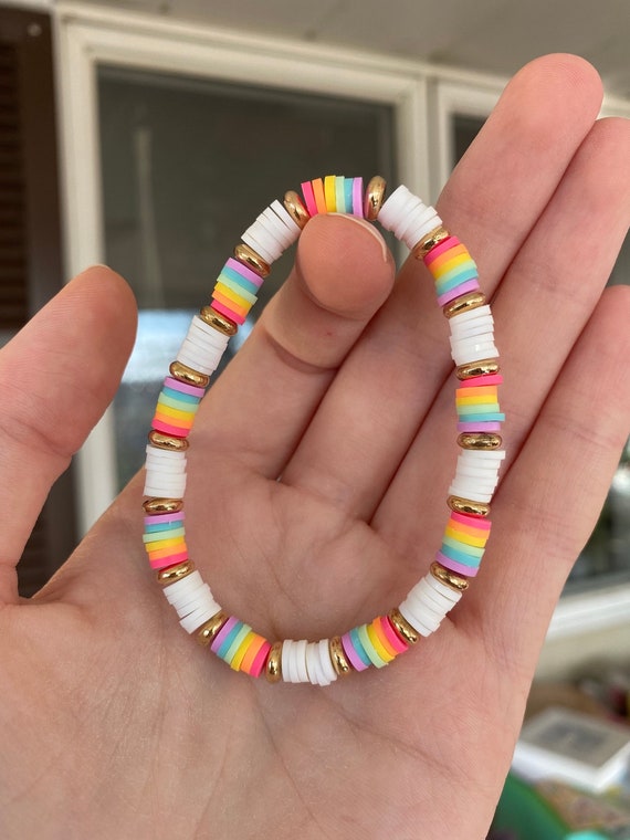 Rainbow Blast Clay Bead Bracelet -  Finland