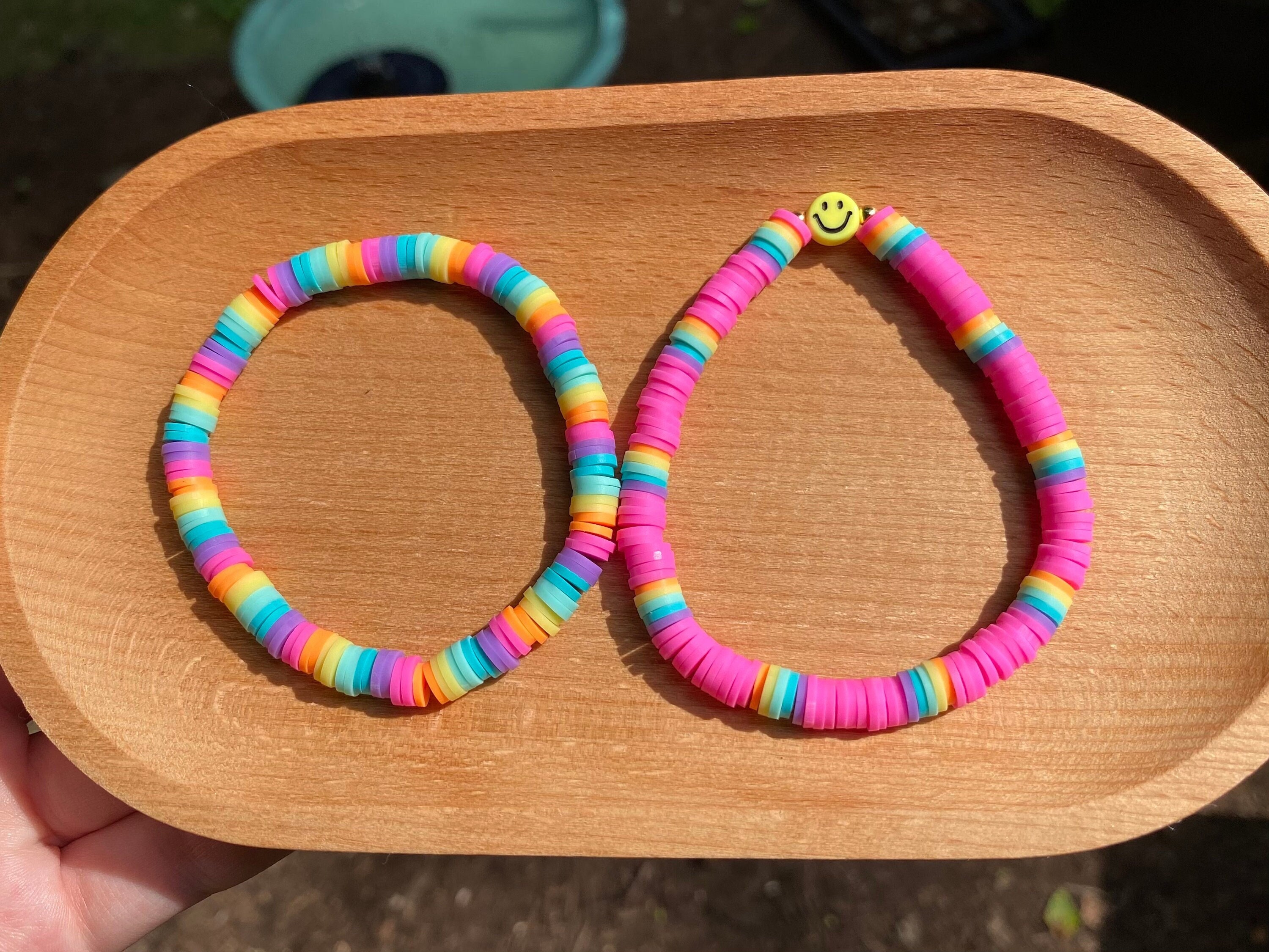 Pink Bracelet Stack preppy Clay Bead Bracelets-3 