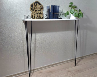 Wall Table With Leg Wall Mounted Radiator Cover for Entryway Narrow Console Foyer Table Slim and Thin Table 100cm/90cm/20cm