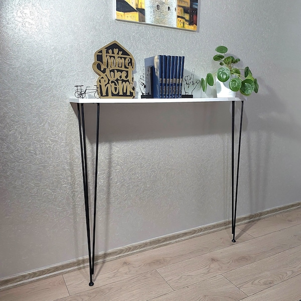 Table murale avec pied, couvercle de radiateur mural, pour entrée, Console étroite, Table de foyer, Table fine et fine, 100cm/90cm/20cm
