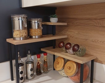 Support De Rangement Pour Plaque à Induction - Étagère Métal Noir 40x30x8cm, Organisateur Cuisine