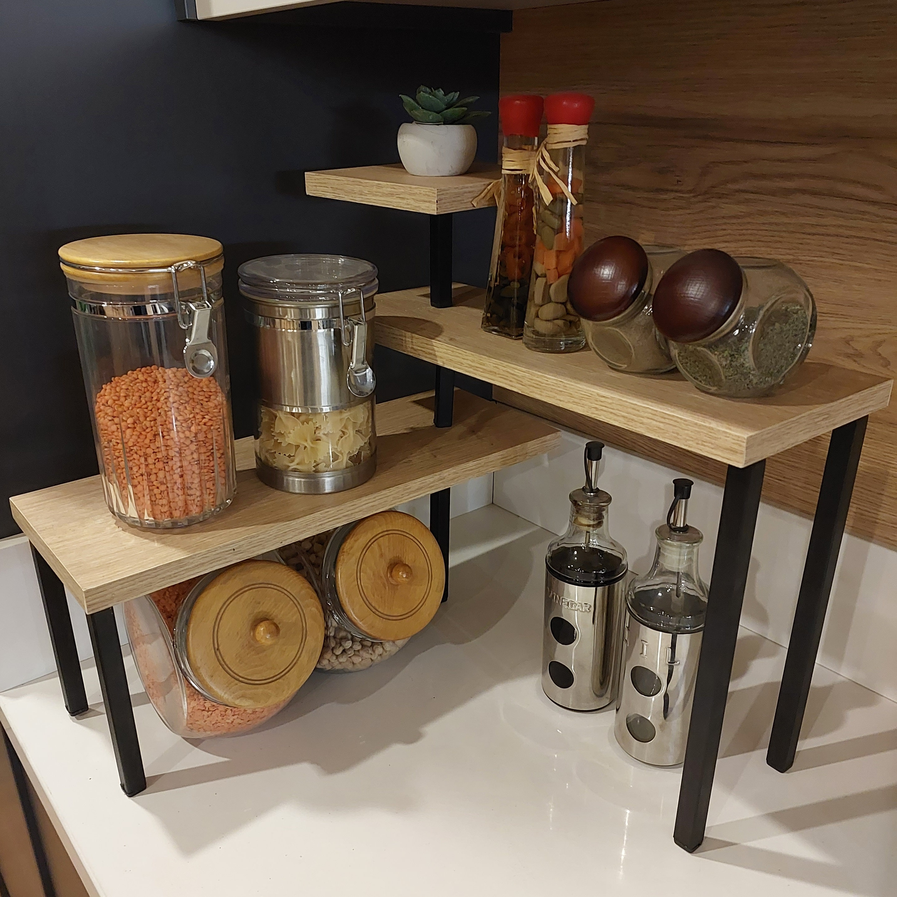 Multifunctional Countertop Corner Shelf 3 Tier Corner Spice Shelf Etsy