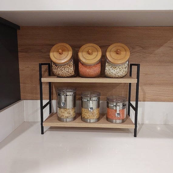 Wood and metal spice rack sale