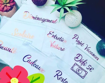 Enveloppes budgétaires personnalisable zip A6